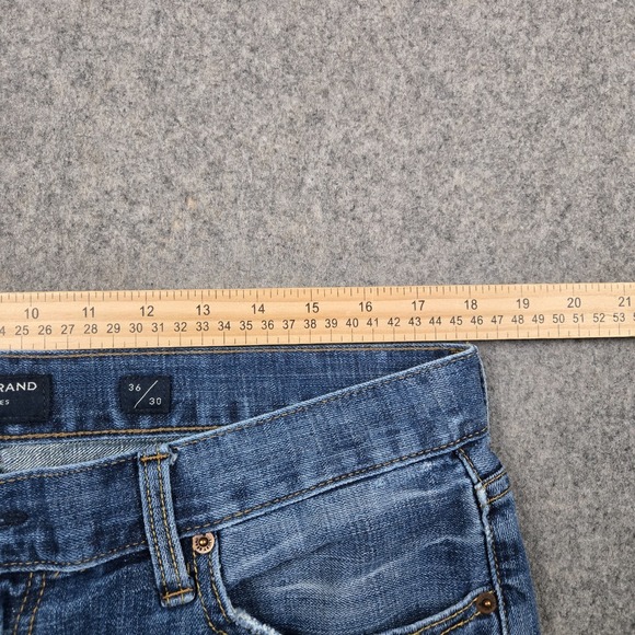 Lucky Brand 181 Relaxed Straight Jeans Mens 36x30 Blue Denim Whisker Baggy Y2K - Picture 8 of 12